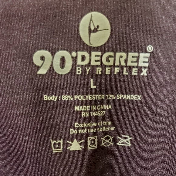 New 90 DEGREE BY REFLEX High Waist Power Flex Fleece Lined Leggings Tights L NWT - Picture 8 of 8